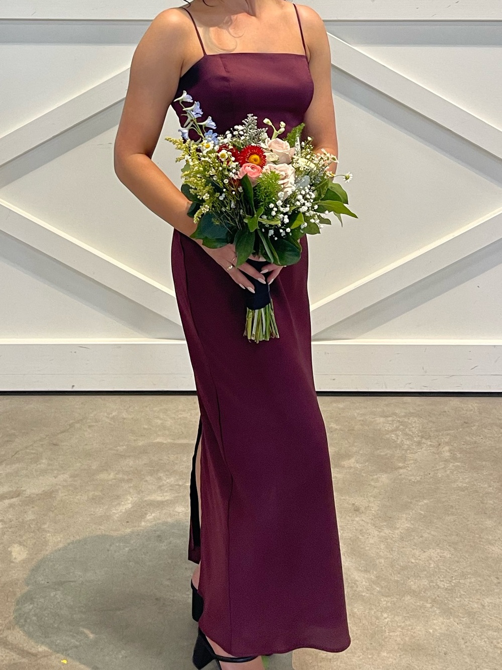 Park & Fifth Burgundy Spaghetti Strap Maxi Dress